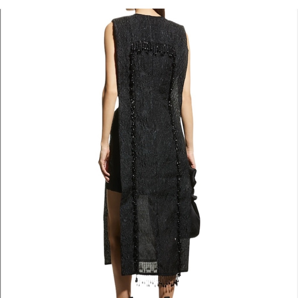 NWT: Ganni embellished beaded jacquard black sleeveless dres